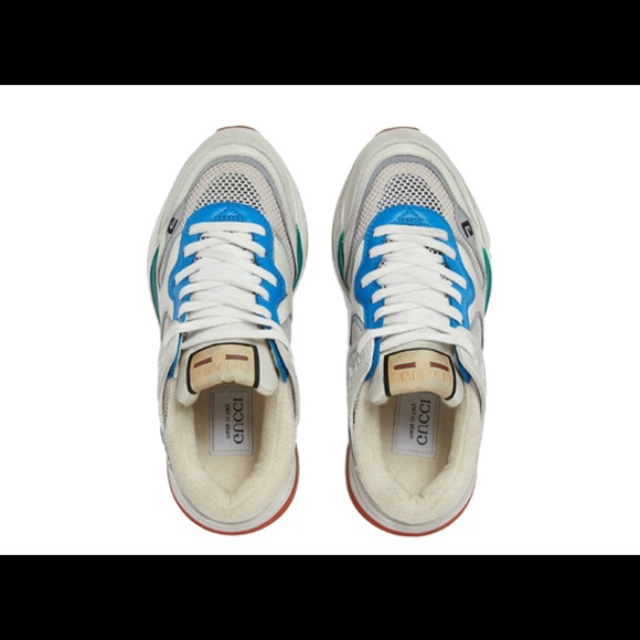 Gucci Ultrapace White/ Blue/Silver Sz 7.5 592348-02JM0-9089 - Picture 2 of 11